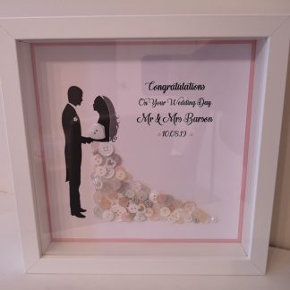 button wedding framed art