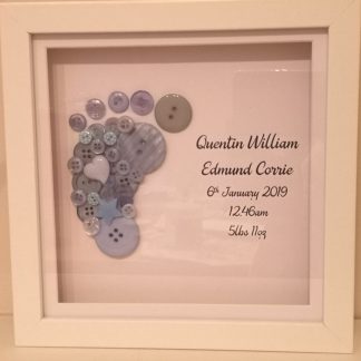 button baby footprint framed gift