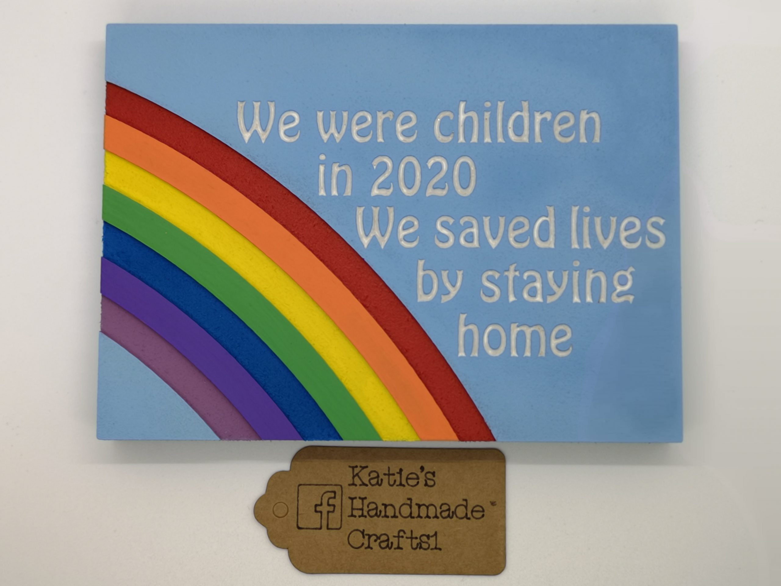 Rainbow Lockdown Memory 2020 Plaque Glitter Covid 19 Stay Home Rainbow Lockdown Memory 2020 Plaque Glitter Covid 19 Stay Home