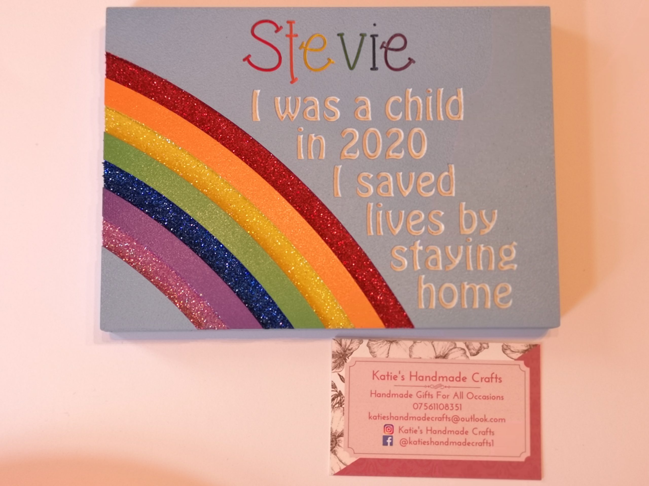 Rainbow Lockdown Memory 2020 Plaque Glitter Covid 19 Stay Home Rainbow Lockdown Memory 2020 Plaque Glitter Covid 19 Stay Home